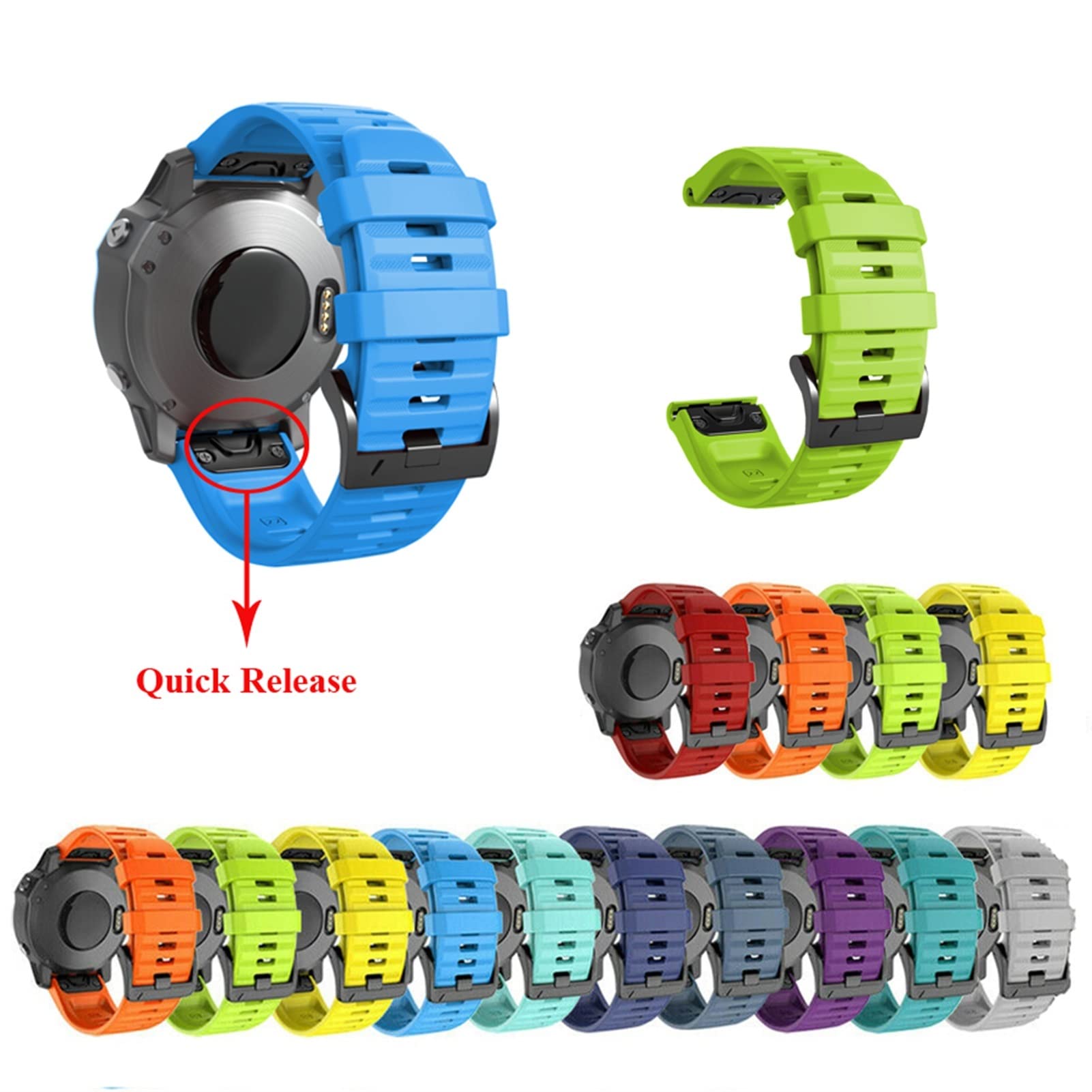 Pasek do zegarka Garmin Fenix 7 7X 7S 6X Pro Watch Easyfit do smartwatcha Fenix 6 Pro, 5 szt., 26 22 mm, pasek do smartwatcha Fenix 6 Pro, 22mm Fenix 7 6Pro, Agat