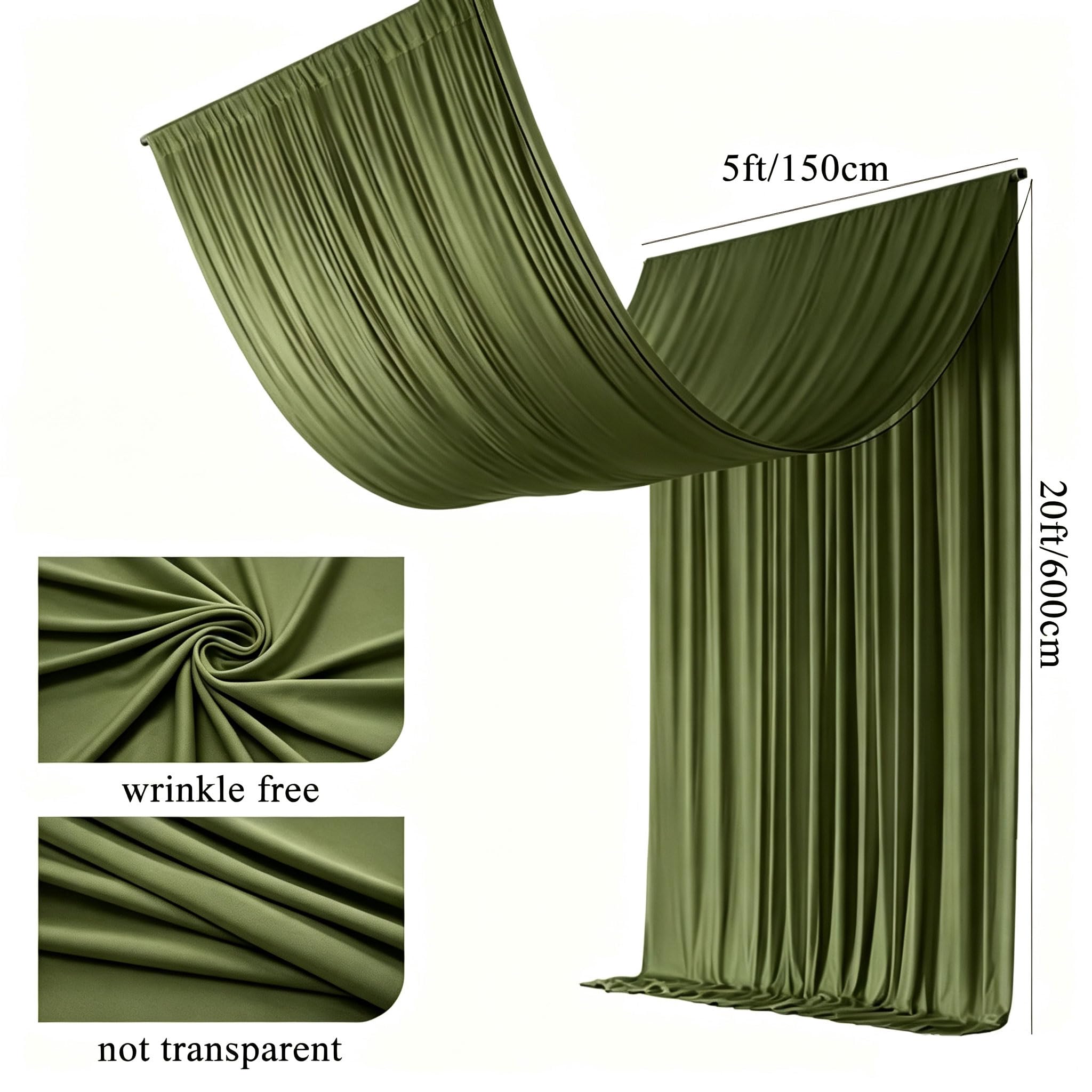 2 Paneles de Paño para Techo 150x600cm para Bodas y Fiestas