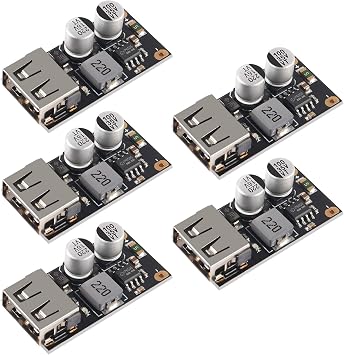 ACEIRMC 5pcs USB Buck Converter DC-DC Step Down Module 6-32V 12V 24V to 5V QC 3.0 Charging Module Power Supply Voltage Regulator Volt Transformer Board