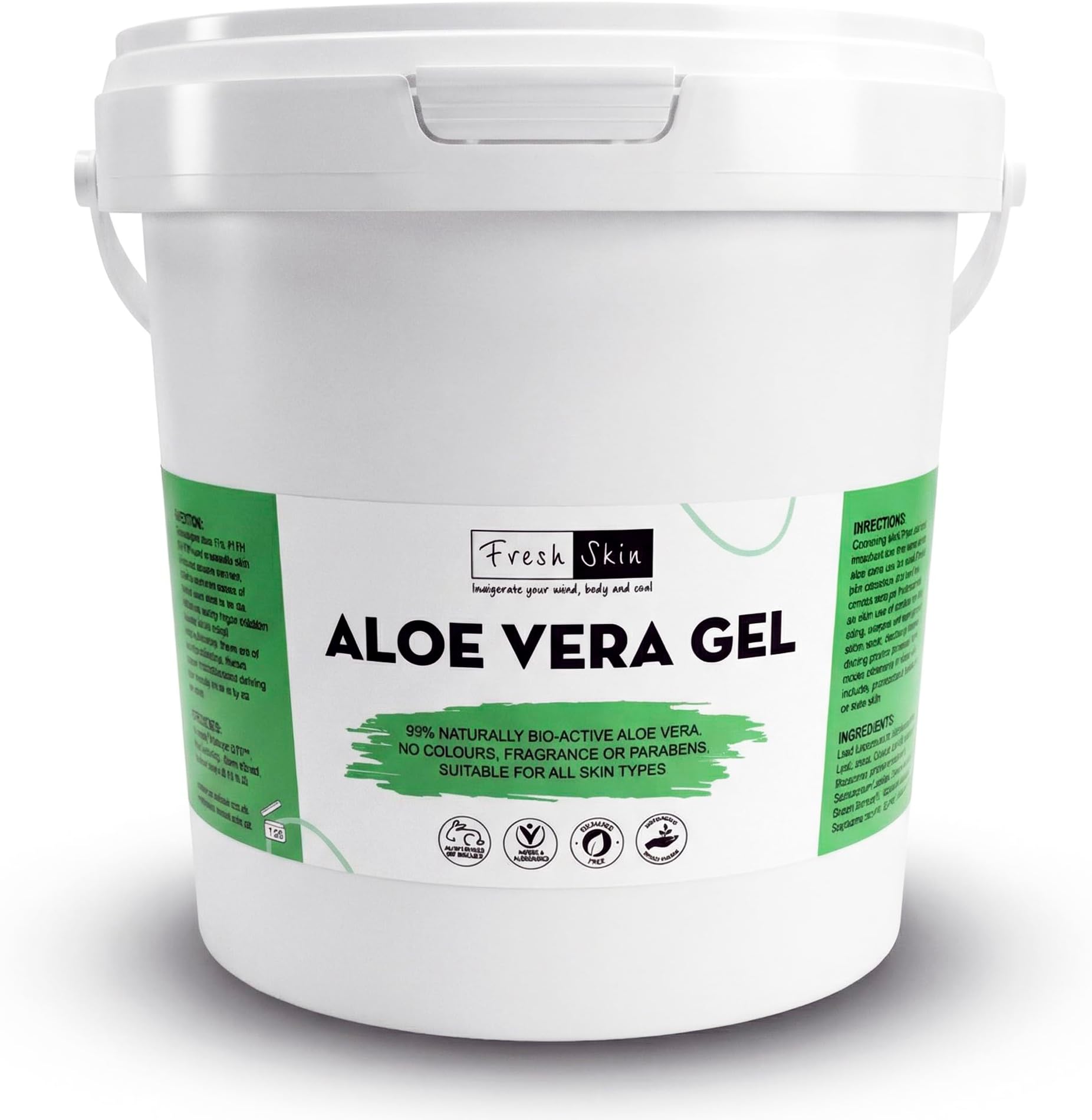 Freshskin Beauty LTD | 1KG Aloe Vera Gel - 99% Naturally Bio-Active Aloe Vera - Cooling, Soothing & Moisturising for All Skin Types - Non-Sticky Fast Absorbing Formula Cruelty-Free & Vegan (1000g)