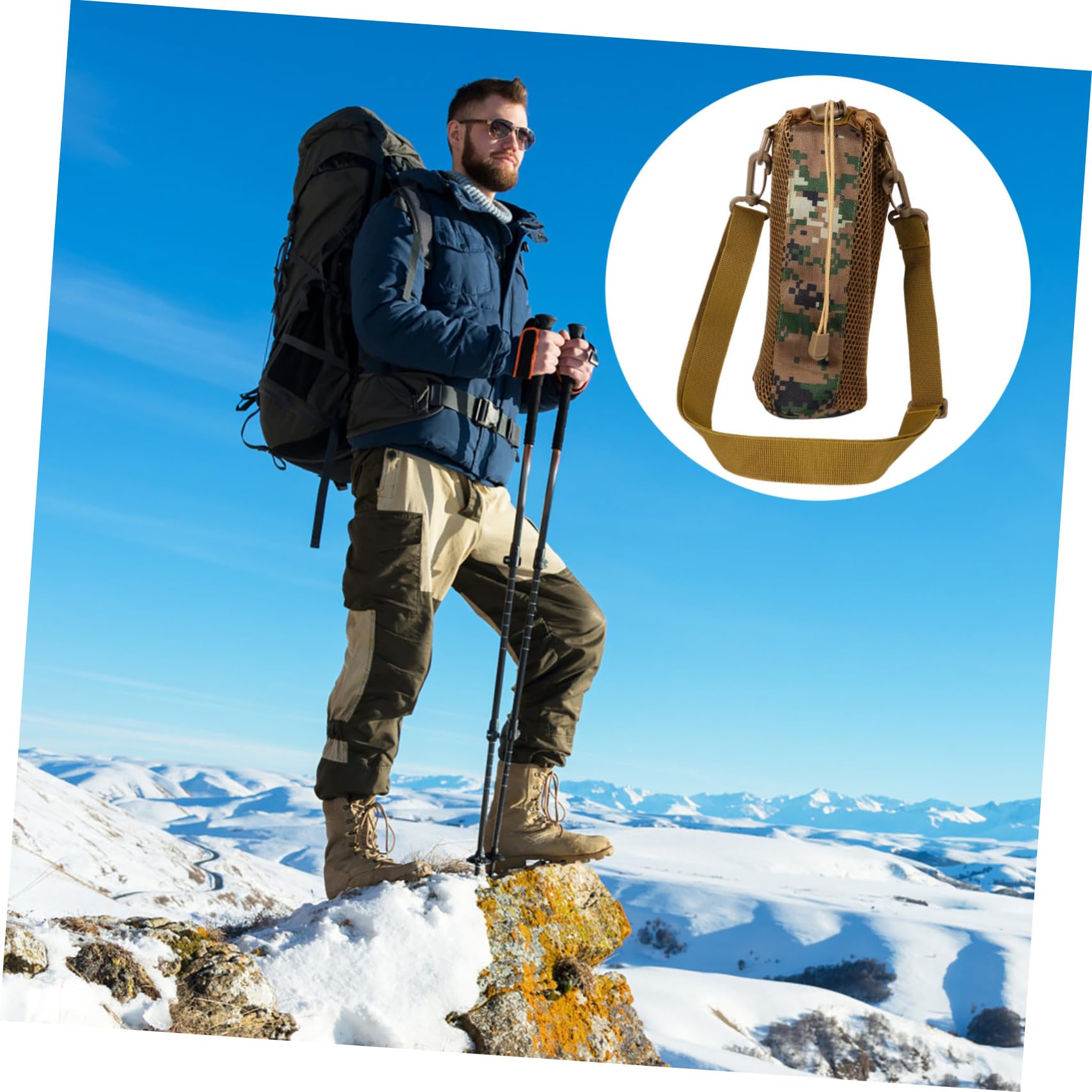 Abaodam 2 Stück Wasserflaschentasche Reiserucksack Aufbewahrungstasche Für Wasserflaschen Verstellbarer Schultergurt Organizer Taschen Für Flaschenhalter Mountain Verstellbare