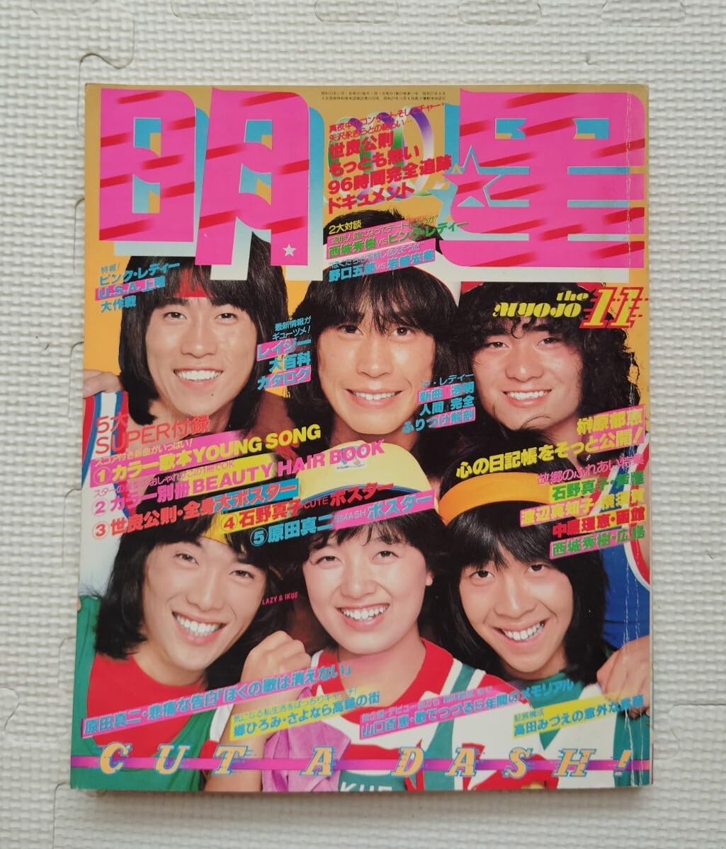 1978年／明星12月号／表紙／世良まさのりと大場久美子【付録完品　極上品】。 1978年／明星12月号／表紙／世良まさのりと大場久美子【付録完品