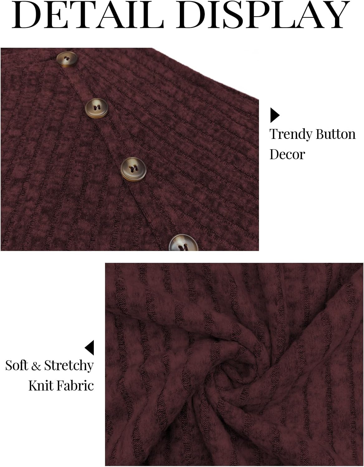 VISLILY Womens-Plus-Size-Tops Casual Long Sleeve Shirts Trendy Button Decor Tunics Lightweight Sweaters Side Split Blouses - Image 5