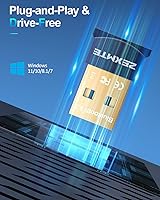 Vista 4 de ZEXMTE Adaptador Bluetooth USB para PC, receptor Bluetooth 5.3 EDR y BLE, Plug and Play para computadora de escritorio, portátil, teclado, ratón