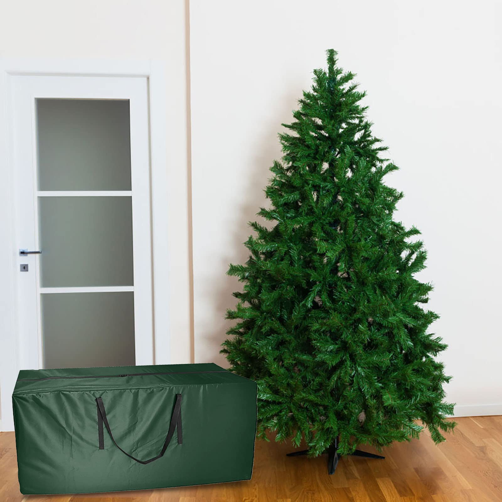 Christmas Tree Storage Bag - Waterproof Large Holiday Disassembled Xmas Tree Bags Waterproof Christmas Ornaments Storage Bags with Carry Handles & Zipper Xmas Storage Containers 122*39*55cm (B-34)