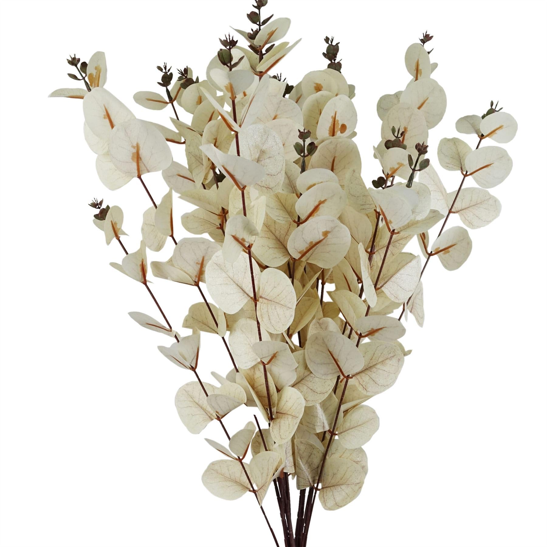 Leaf Single Stem White Eucalyptus Foliage Artificial Flower 80Cm 6 Pack