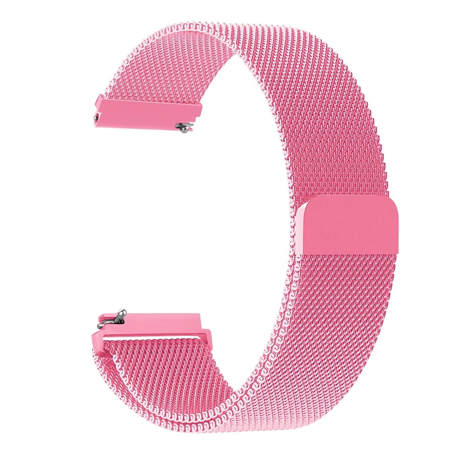 Bracelet de montre à boucle milanaise 20 mm 22 mm en acier inoxydable magnétique pour Amazfit Bip 6 5 GTS 3 2 GTR 3 Pro 42 47 mm Stratos 3 (poudre Barbie, bracelet de montre de 20 mm)