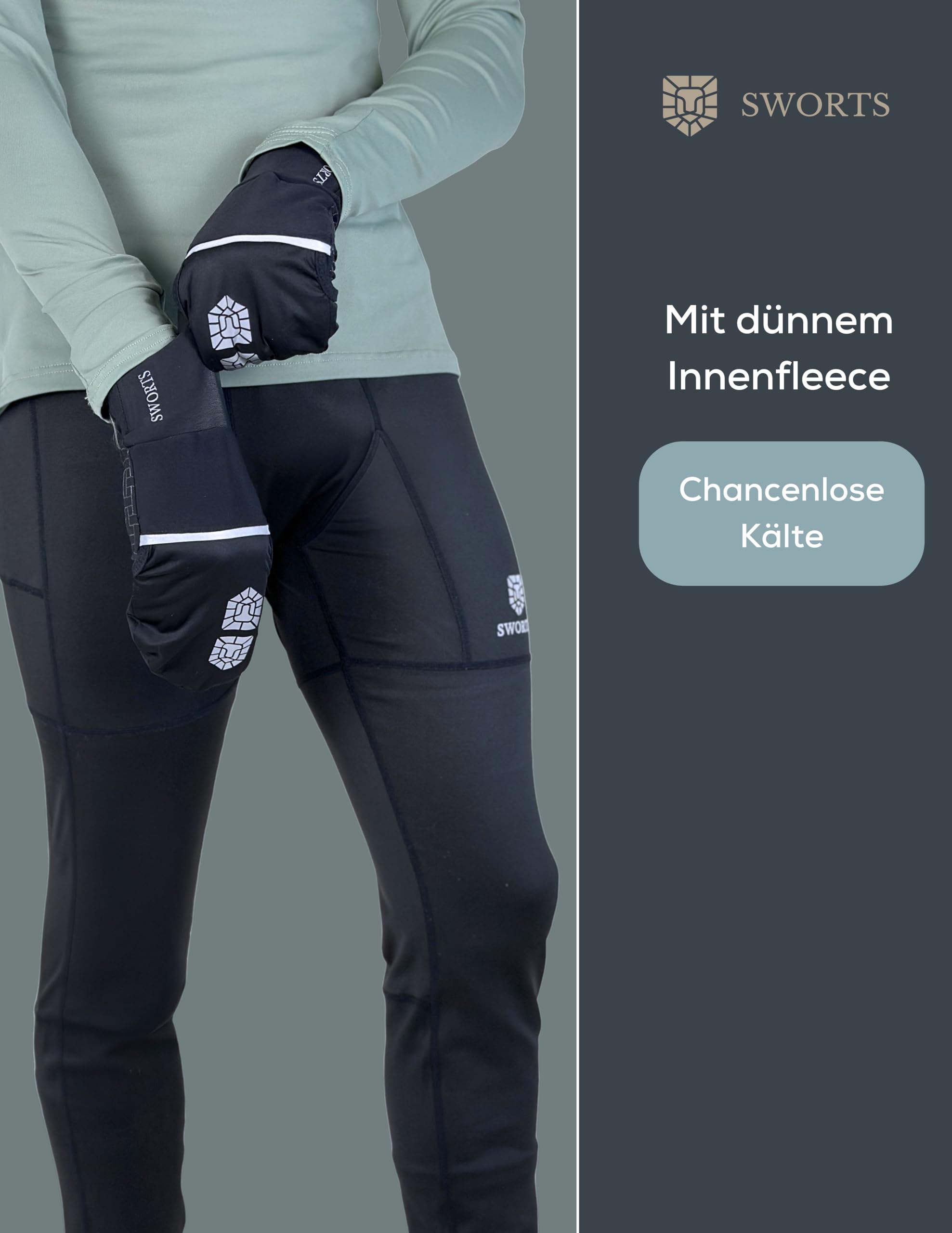 Guantes unisex de invierno para correr con forro polar interior y capuchón protector, diseñados para deportistas y deportistas