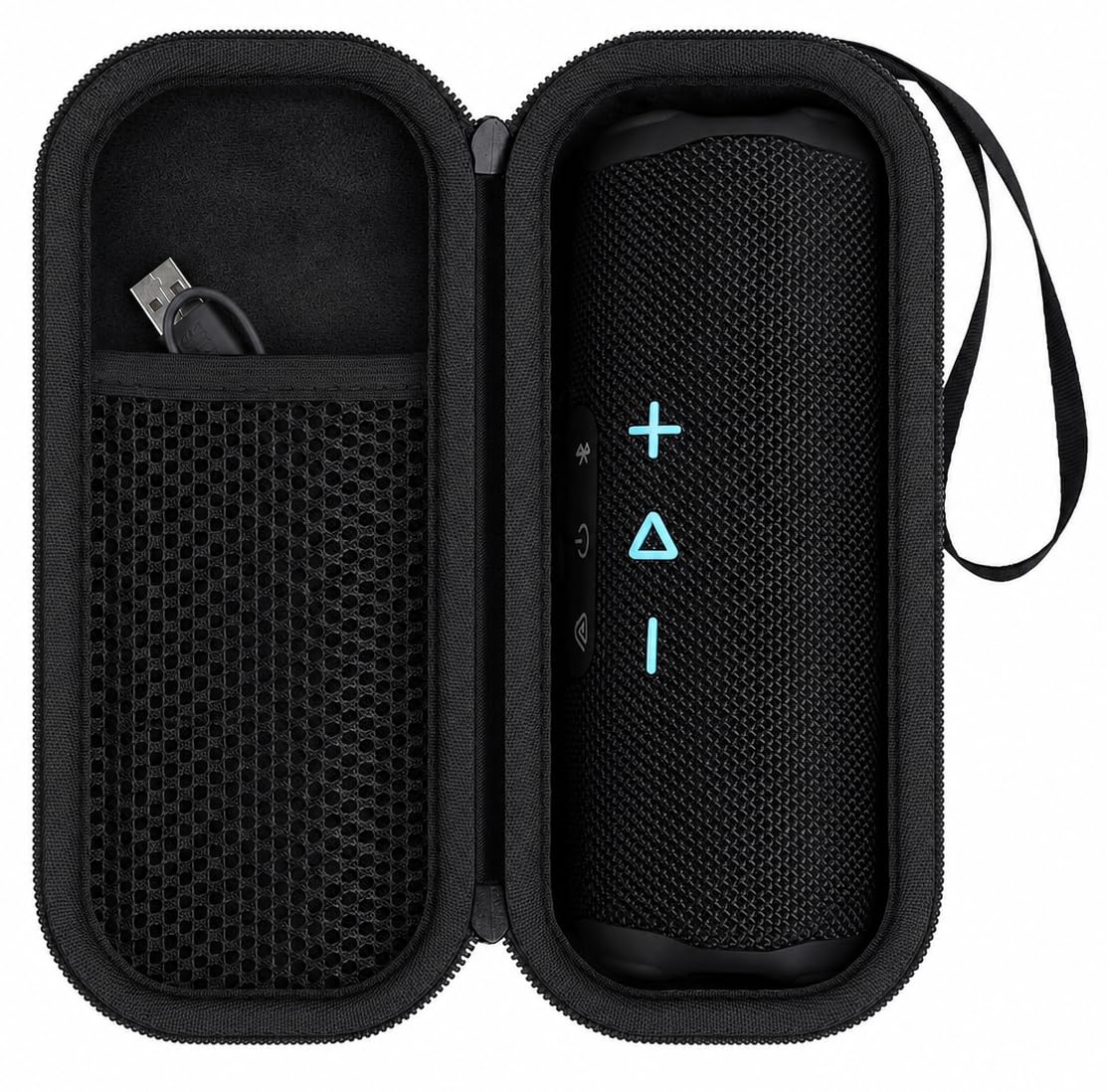 travel carry case for new jbl flip 7, 6, 5, 4, 3 portable speaker, shockproof, dustproof, protective cover storage bag (eva box black)