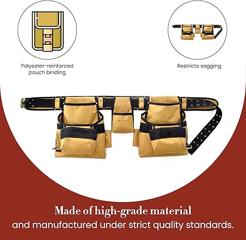 Miniatura 5 de Style n Craft Combo de marco de 4 piezas y 15 bolsillos, cinturón de herramientas con 2 bolsas de herramientas, una bolsa central y 2 soportes de