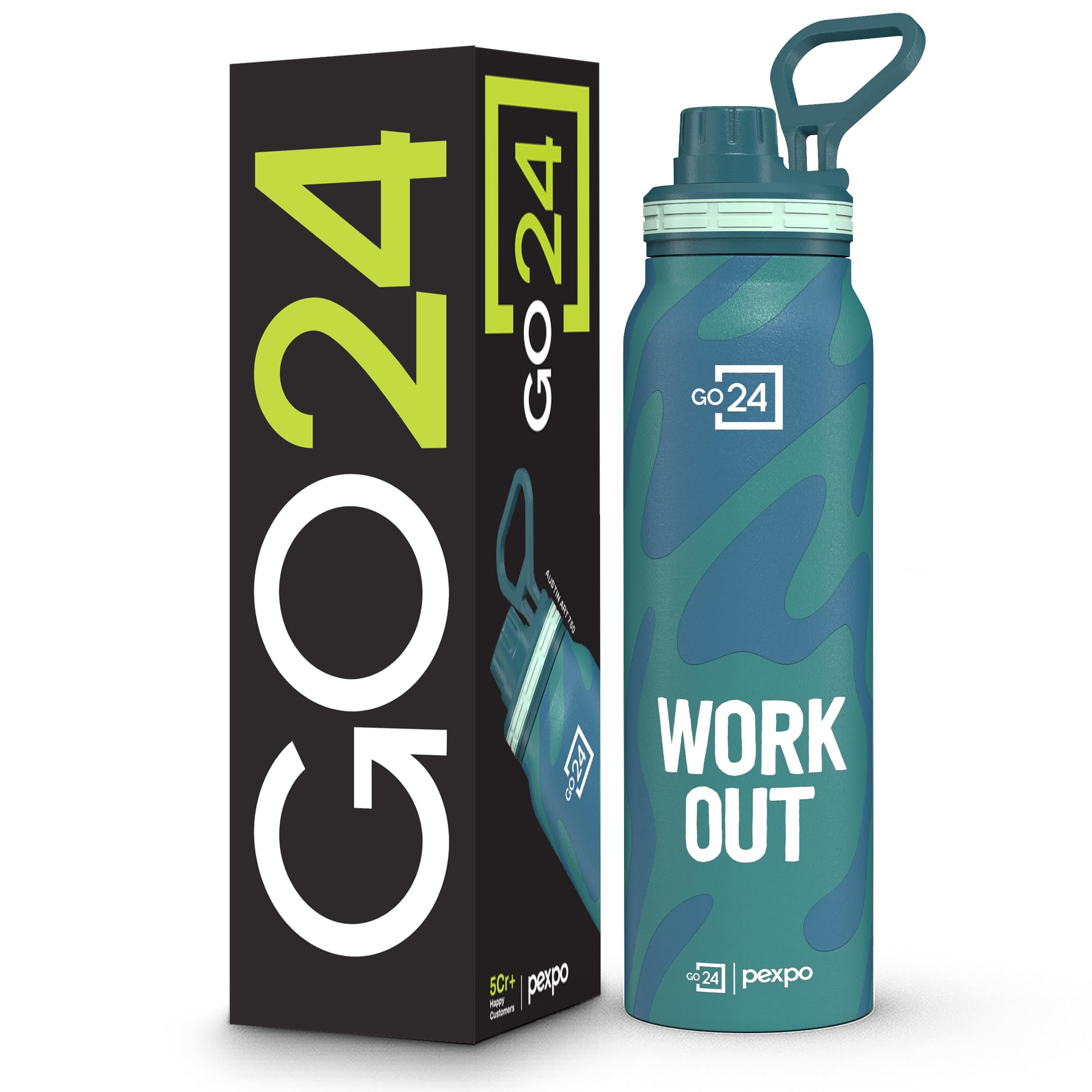 Go24 pexpo Stainless Steel Water Bottle 1 Litre, 3 Layer Vacuum Insulated — Amazon image 29