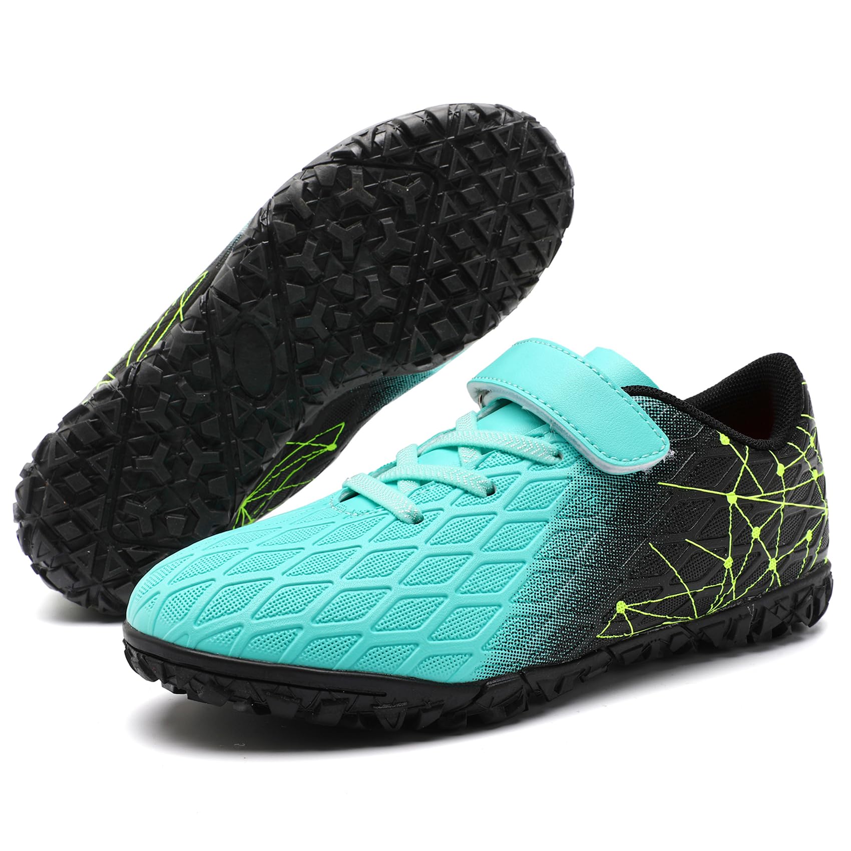 PiDaGlobal Scarpe da Calcio Bambini Ragazzi con Tacchetti Bassi Scarpe da Calcetto Futsal e Allenamento per Interno/Esterno - Antiscivolo Junior