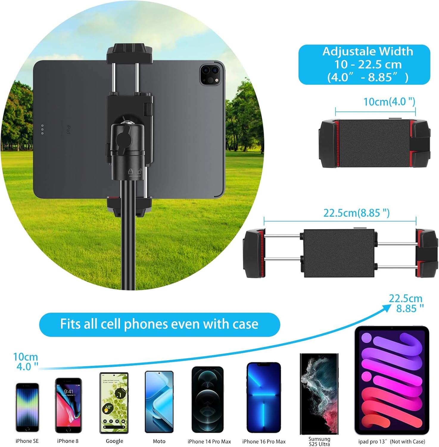 PrecisionMaster Golf Tripod - Heavy Duty Aluminum Base with iPad Pro Compatible, 52" Adjustable with Magnetic Mount, Golf Swing Analysis, Ideal for Golfers, Beginners