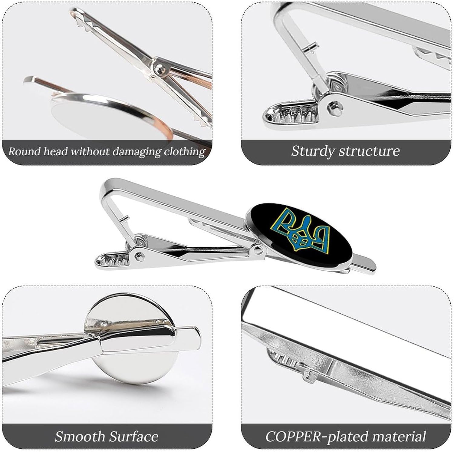 Coat of Arms Ukraine Ukrainians Tie Clip Fashion Jewelry Necktie Pin for Wedding Busiess Office Accessories