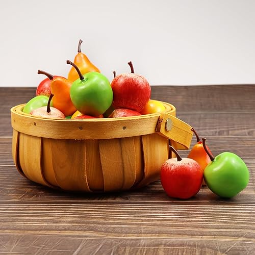 Miniatura 4 de 40 piezas de mini manzanas artificiales de 1.3 pulgadas, mini frutas artificiales para el hogar, cocina, decoración de gabinetes de cocina,