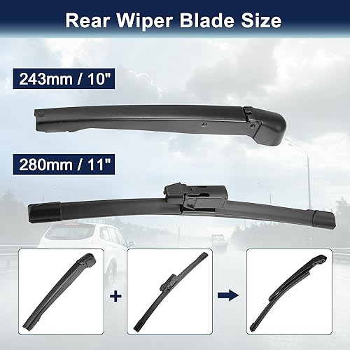 Miniatura 2 de X AUTOHAUX Juego de brazo de limpiaparabrisas trasero para Ford Ecosport 2017 2018 2019 2020 2021