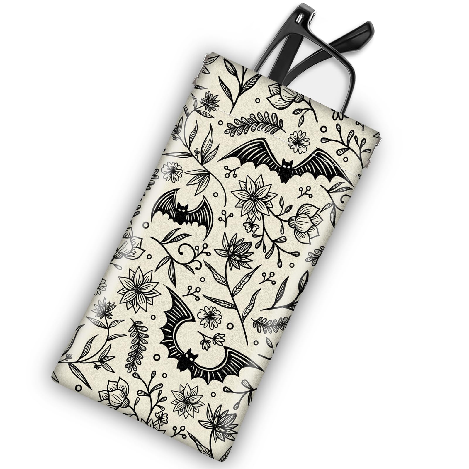 Mcapirivo Soft Sunglasses Eyeglass Glasses Case,7x3.5inch Portable PU Leather Squeeze Top Holder Bag Pouch for Women Men