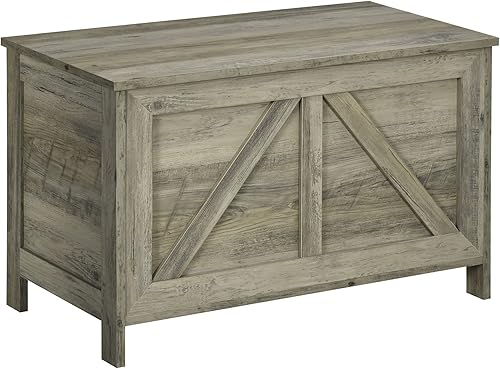 HOMCOM Cofre de almacenamiento de granja de 30 pulgadas, organizador de caja superior con bisagra de seguridad para abrir 150 para dormitorio,