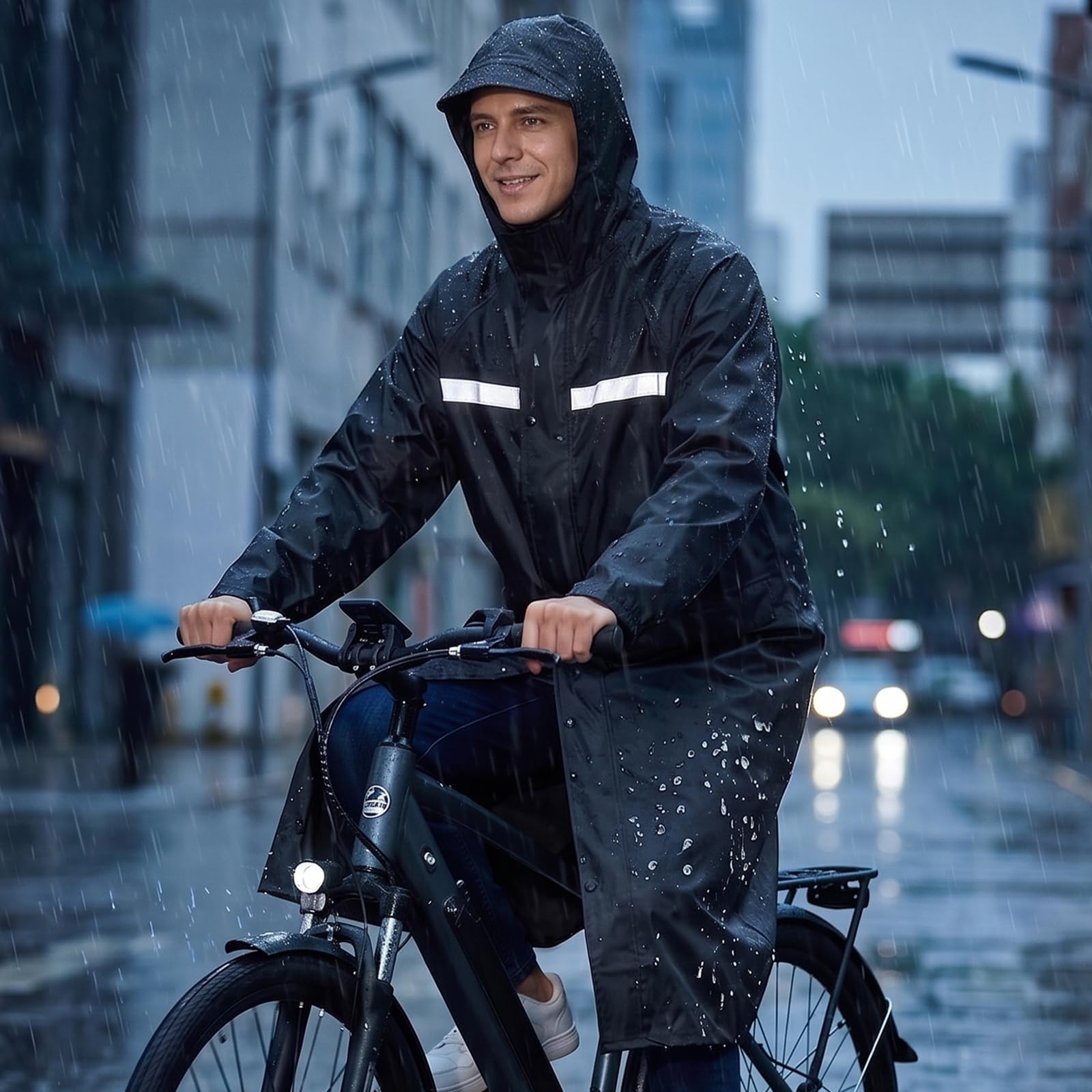 Poncho Pluie Imperméable, Velo Vêtements Homme Femme, Coupe Vent Vêtements de Sécurité, Idéal pour Randonnée, Camping, Voyages