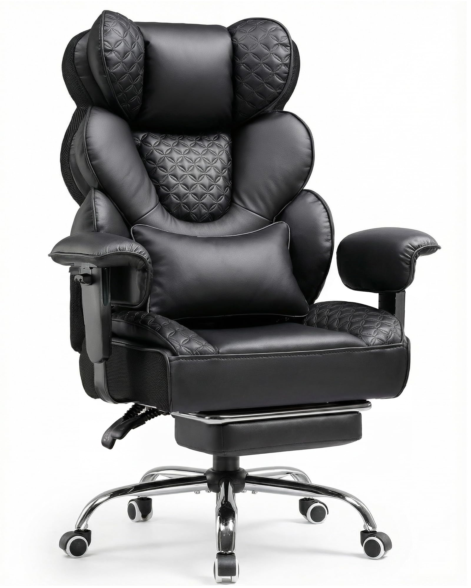 COMHOMA Desk Office Chair, Heavy Duty Executive Office Chair with Footrest Big and Tall Ergonomic High Back PU Leather Swivel Reclining Computer Chairs for Home