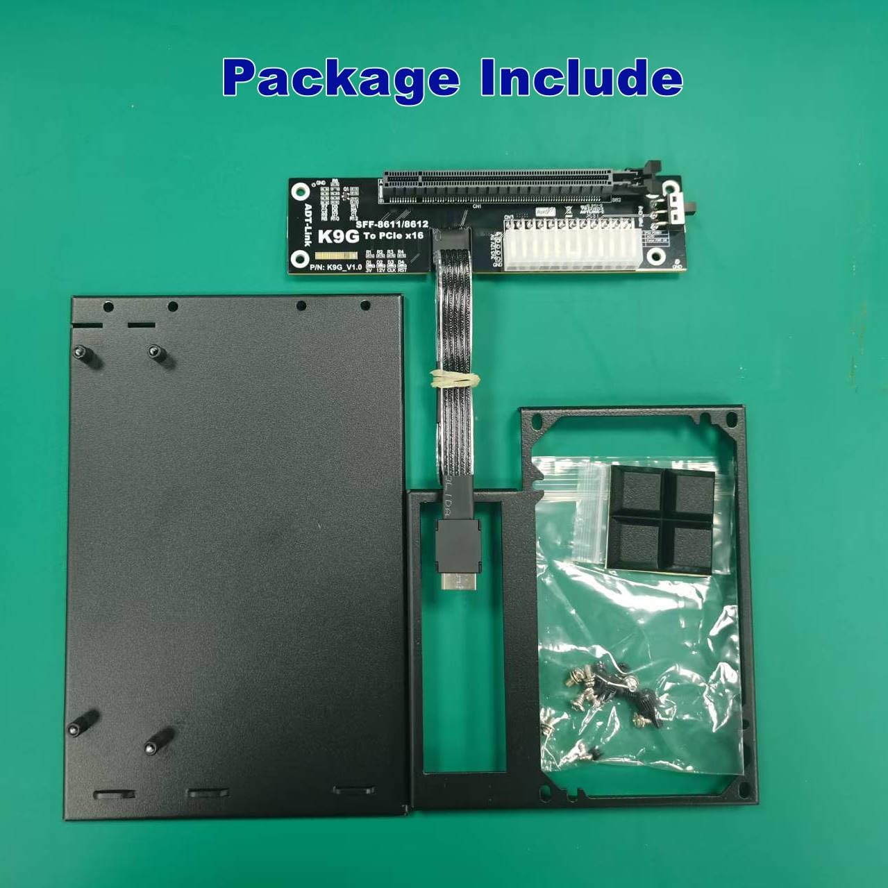 ADT-Link PCIe 5.0/4.0 Oculink SFF-8611 to PCI Express x16 eGPU Adapter for GPD Win Max2 External Graphics Card (K993G-BK7-50cm)