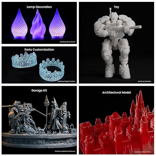 Miniatura 7 de ELEGOO Resina de impresora 3D de 405 nm, curado UV, resina de fotopolímero estándar 2.0 para impresión LCD 3D, alta precisión, bajo olor, orquídea,