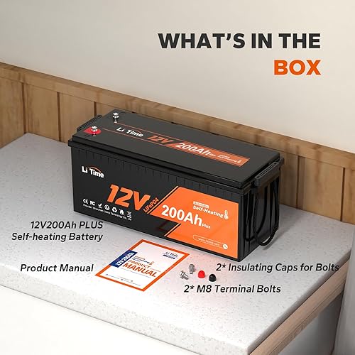 Miniatura 6 de Litime Batería LiFePO4 de litio de 12 V 200 Ah Plus LiFePO4 de baja temperatura, 2560 Wh, energía utilizable, BMS de 200 A incorporada, 4000-15000