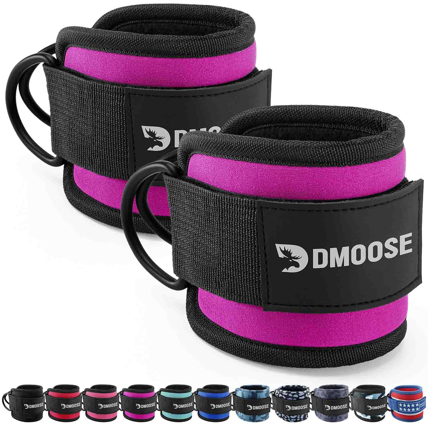 DMoose Ankle Strap for Cable Machine - One Size Fit with Premium Padding, Workout Kickback Ankle Cuffs, Ankle Bands for Working Out, Booty Workouts, Leg Extension, Hip Abductors & Lower Body Exercises