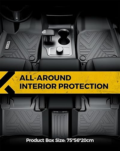 Miniatura 5 de KYX - Juego de tapetes para auto de goma de elastómero termoplástico, para fila delantera y trasera, sin olor, antideslizantes y aptos para todo