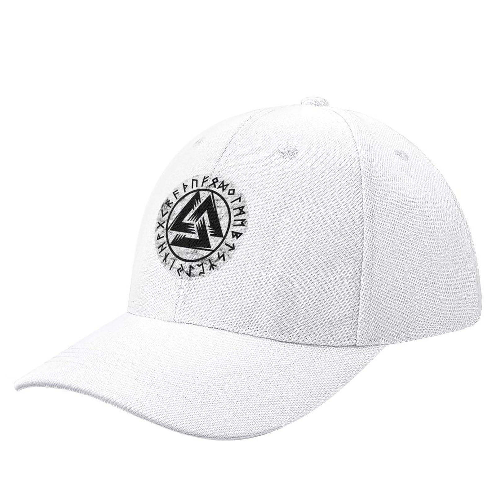 NIBABA Women's Ancient Scandinavian Viking Valknut Runes Baseball Cap Men's Sport Caps Summer Hat Adjustable Baseball, One Size White