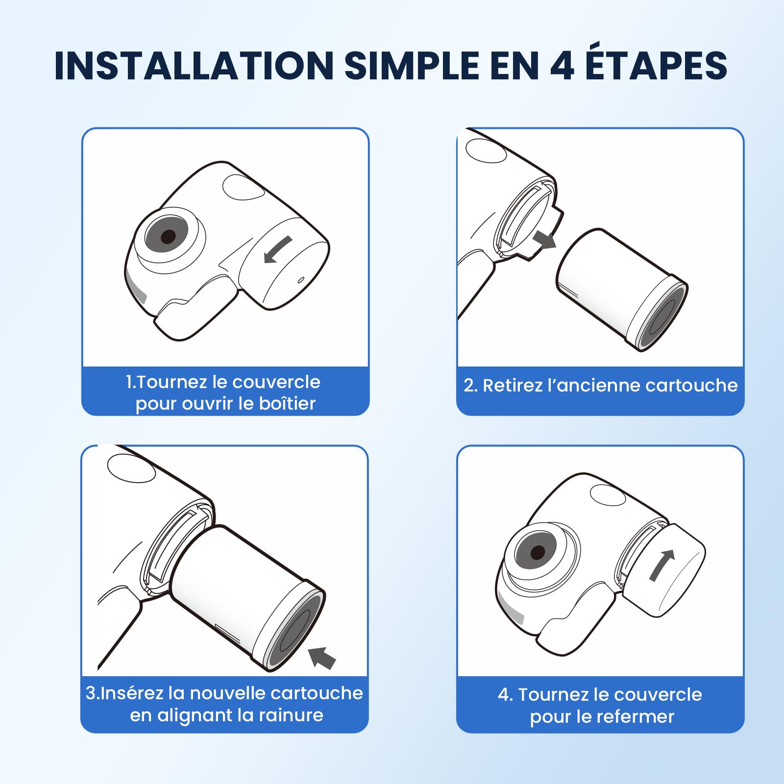 GLACIER FRESH pack de 2x filtres à eau ON TAP V (600 L) – compatible avec Brita On Tap Pro V-MF, réduit le chlore, les PFAS, les microplastiques et les métaux lourds, et améliore le goût de l’eau