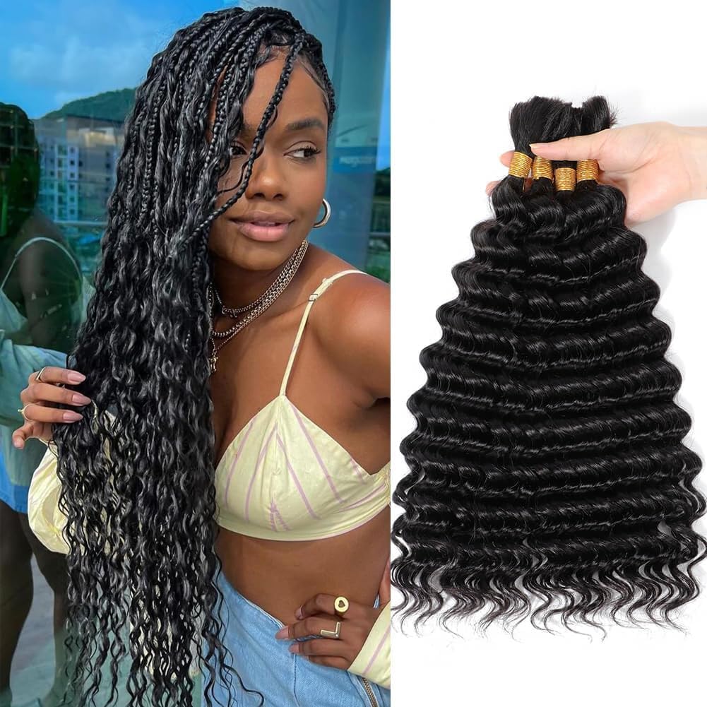 Amazon.com : Human Braiding Hair 3 Bundle 150g Deep Wave 