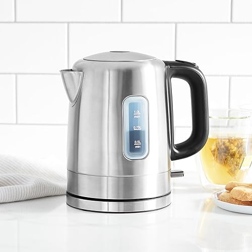 Miniatura 5 de Tienda Basics tetera eléctrica y portátil de acero inoxidable calienta el agua rápidamente para hacer té y café 026galones gris y negra