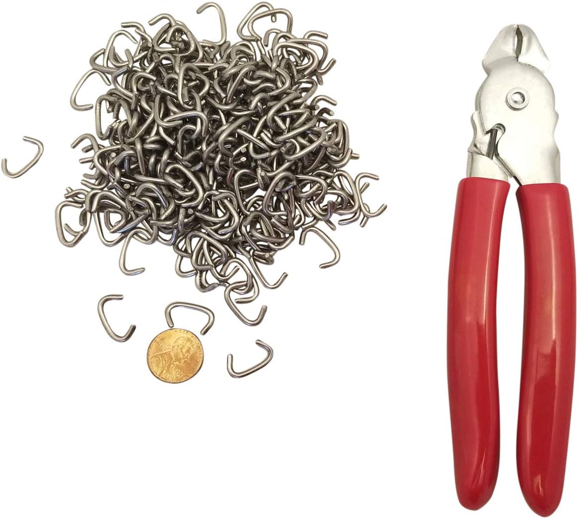 Professional Heavy Duty Hog Ring Pliers (with 1/2 Stainless Steel Hog Rings)