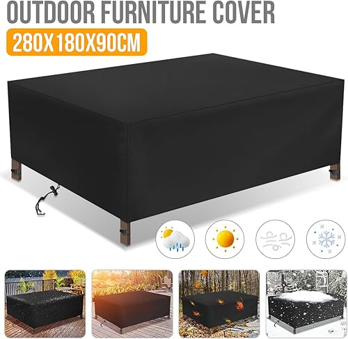 Miniatura 5 de Essort Fundas para muebles de patio, extra grandes, juego de muebles de exterior, impermeables, 600D, lluvia, nieve, polvo, viento, anti-UV (Oxford