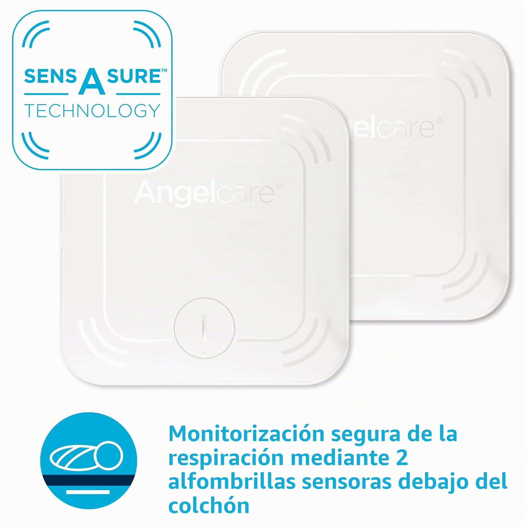 Angelcare SmartSensor Pro 2, monitoreo 2 en 1: Audio + Movimiento con Alfombrillas de Sensor inalámbricas, visualización de Temperatura Ambiente