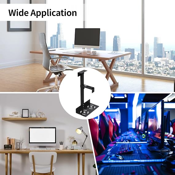 Computer Host Bracket Under Desk Black Computer Tower Mount
