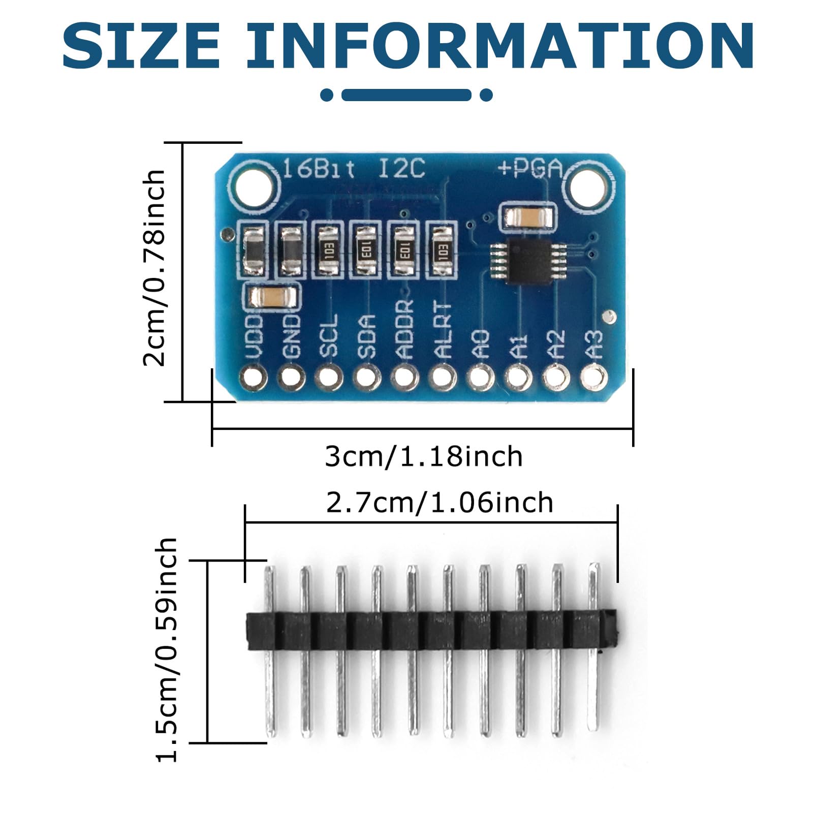 5 pezzi ADC a 16 bit a 4 canali per convertitore analogico-digitale Modulo scheda di sviluppo compatibile con Ard-uino compatibile Modulo scheda di sviluppo Convertitore analogico-digitale