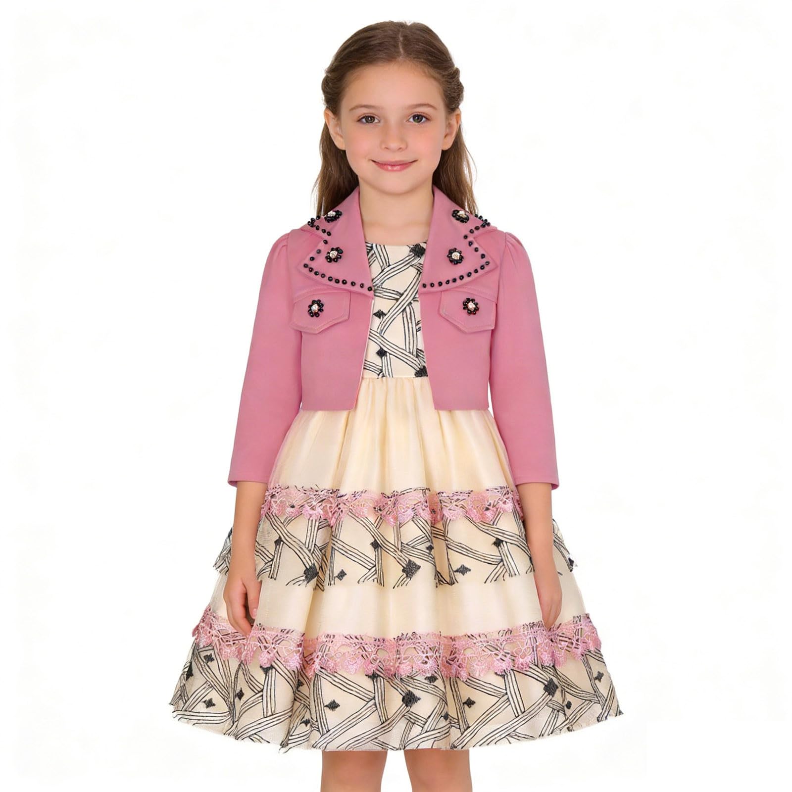Vestido NiñA Ceremonia Elegantes, Vestido NiñA Verano, Vestidos Verano Formal con Falda Tul con Capas Pastel Recital Piano O Cualquier OcasióN Vestidos De Fiesta Dress Summer Dress Dresses
