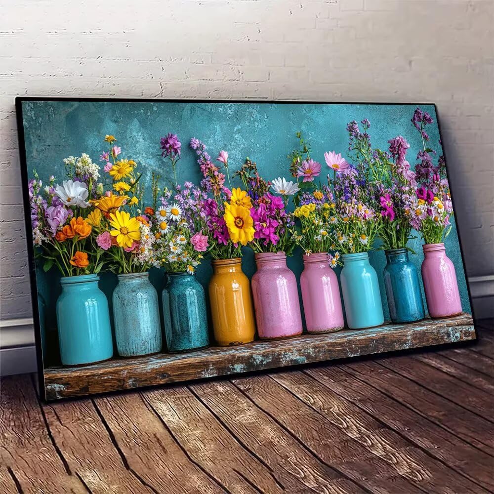 Diamond Painting Erwachsene, Diamond Painting Blume (5), 5D Anlage Diamant Paintings Anfänger 60x120cm, Mosaik Bastelset für Deko Wohnzimmer, DIY Basteln Erwachsene Als Geschenk für Frauen 0C-950