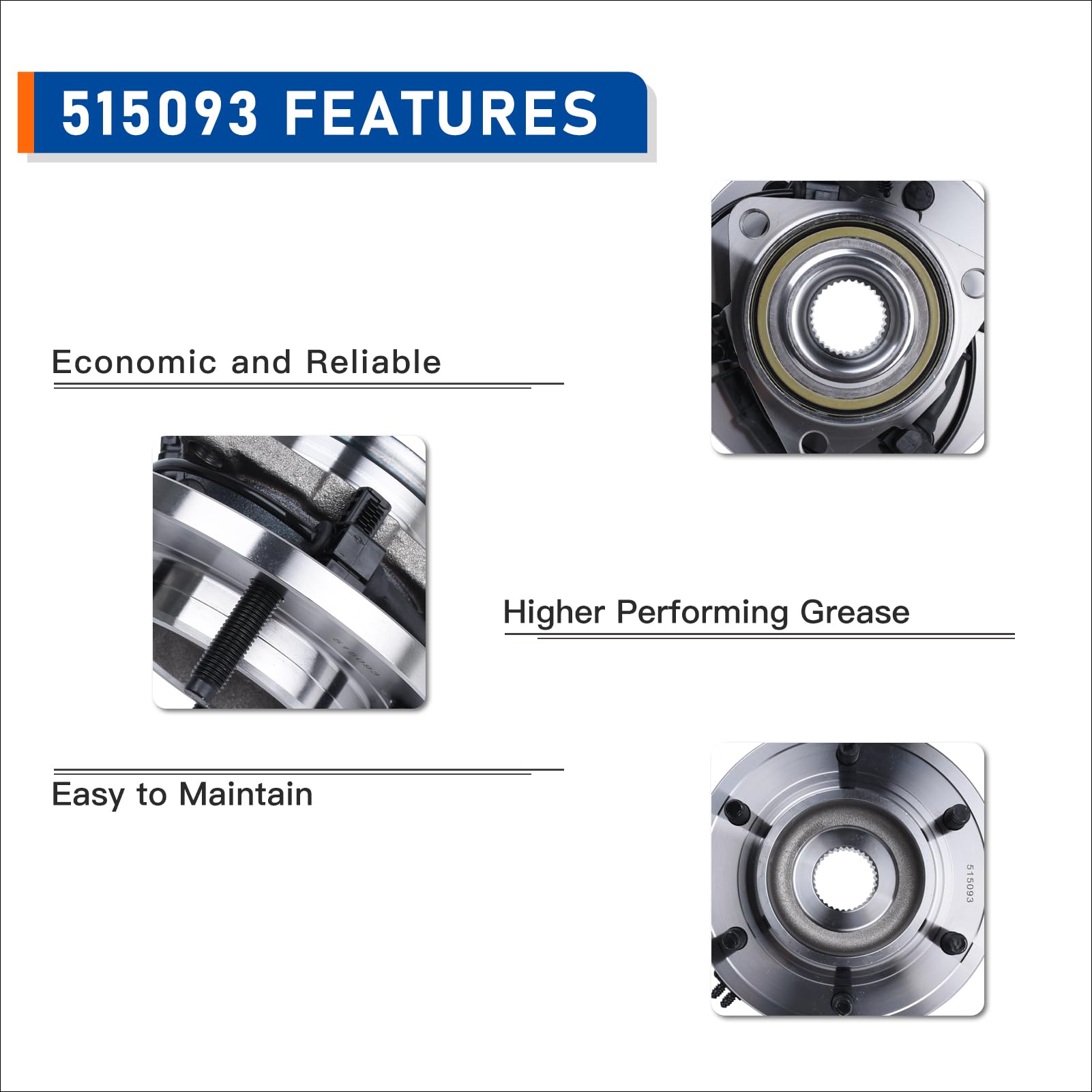 Amazon.com: PAROD 515093 Front Wheel Hub Bearing Assembly