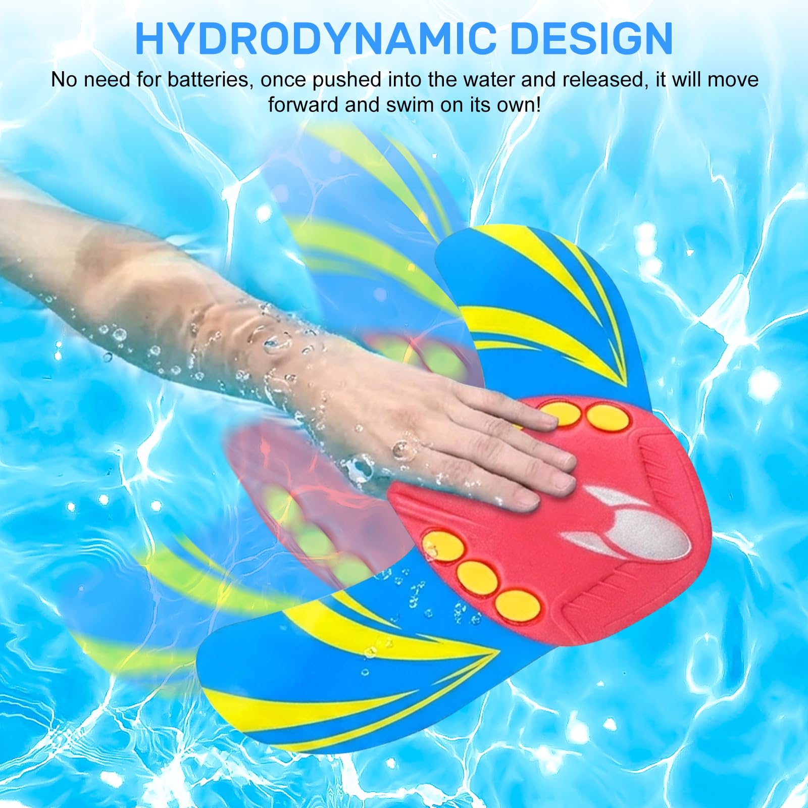 Set di 2 alianti sottomarini giocattolo piscina per bambini – giocattolo acquatico con alettoni regolabili, giocattolo per immersioni con design a raia manta, gioco piscina e spiaggia per