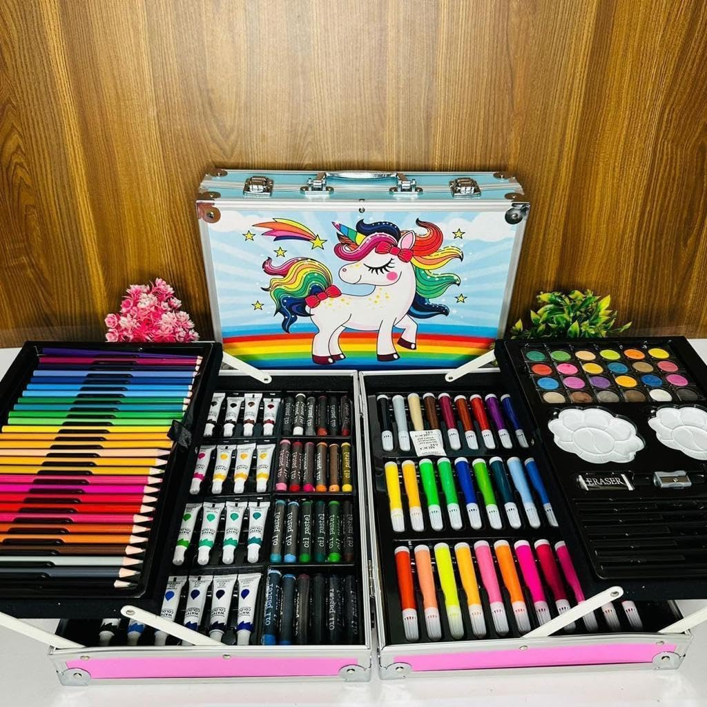 Youth Enterprises Deluxe Art Set Box & Drawing Kit with Crayons