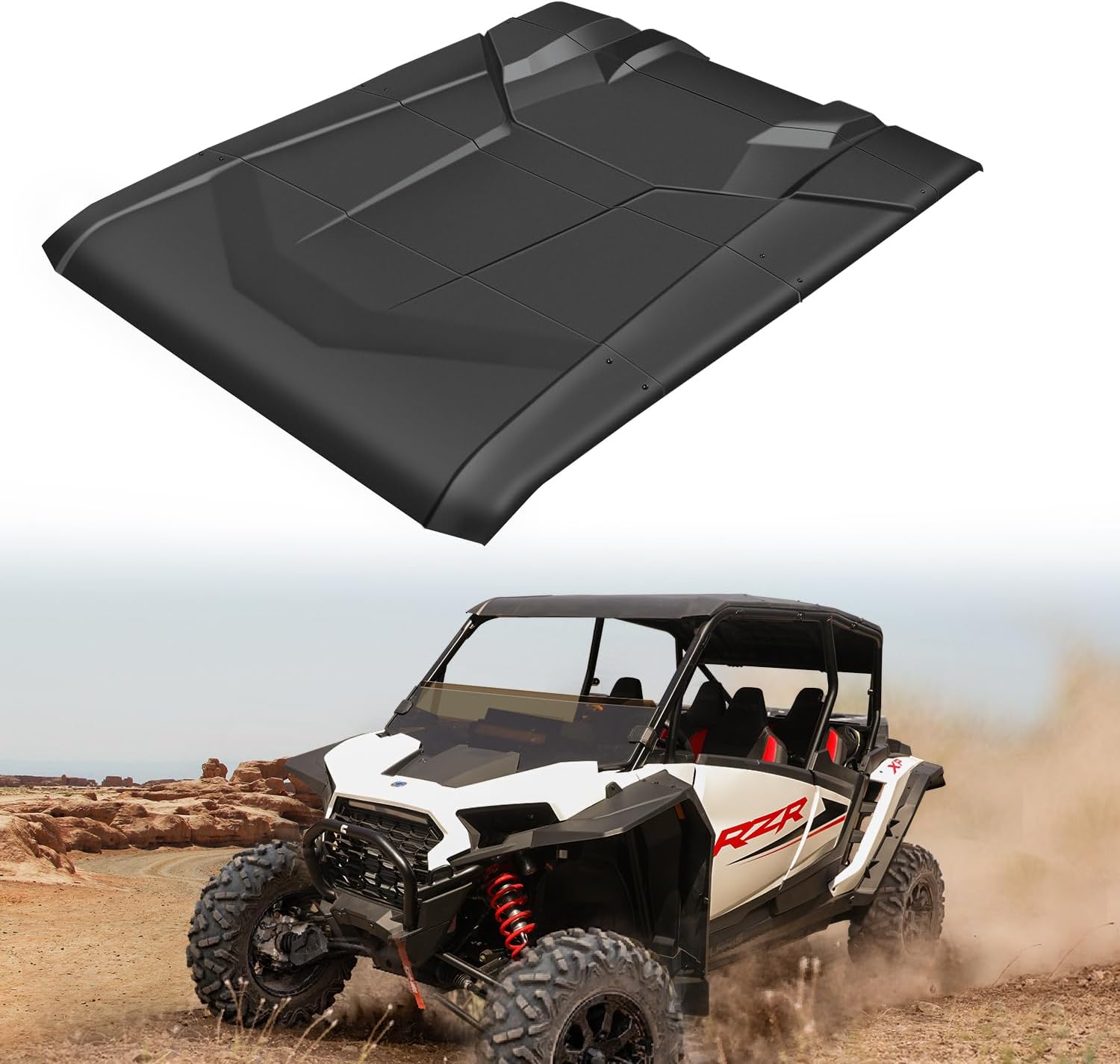 Sport Roof Top for RZR XP 1000 2024, 5-Pieces Combination Plastic Hard Coat Roof Compatible with Polaris RZR XP 4 1000 2024 Accessories, Replace #2884554 Dustproof Poly Top Sun Visor