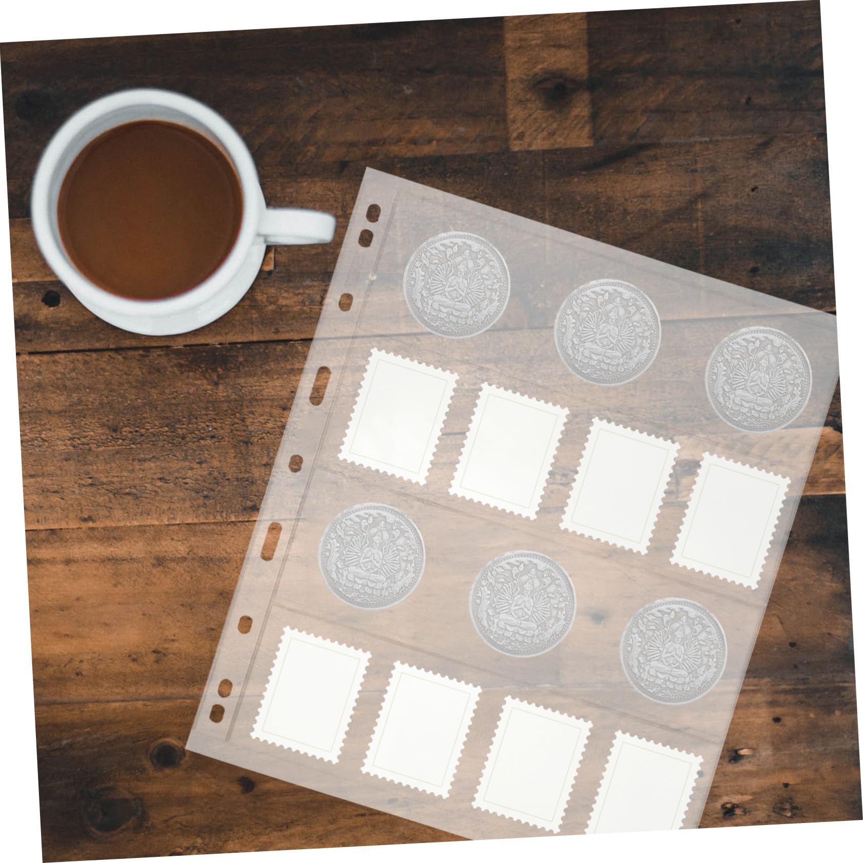Fogli per Collezione Banconote 20 Fogli Pvc, Pagine 9 Fori | Raccoglitore Standard, Trasparenza Singola 4 Righe, Organizzazione e Protezione da Polvere