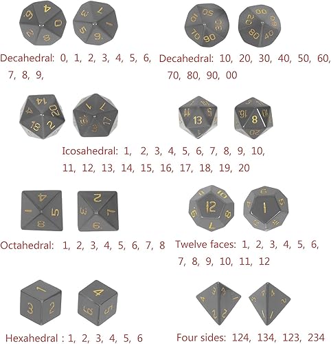 Vista 15 de SUNYIK Juego de 7 dados poliédricos DND de piedra de cristal pulido para juegos de mesa RPG MTG, dados de juego DND, mazmorras poliédricas
