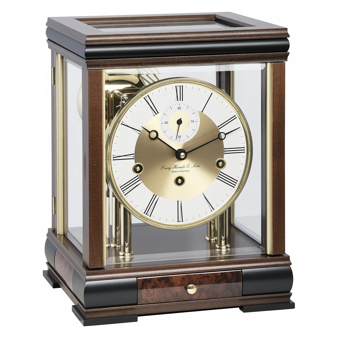 Watching Clocks Walnut Hermle Large Bathampton Mantel Clock - Brown - Westminster Chime