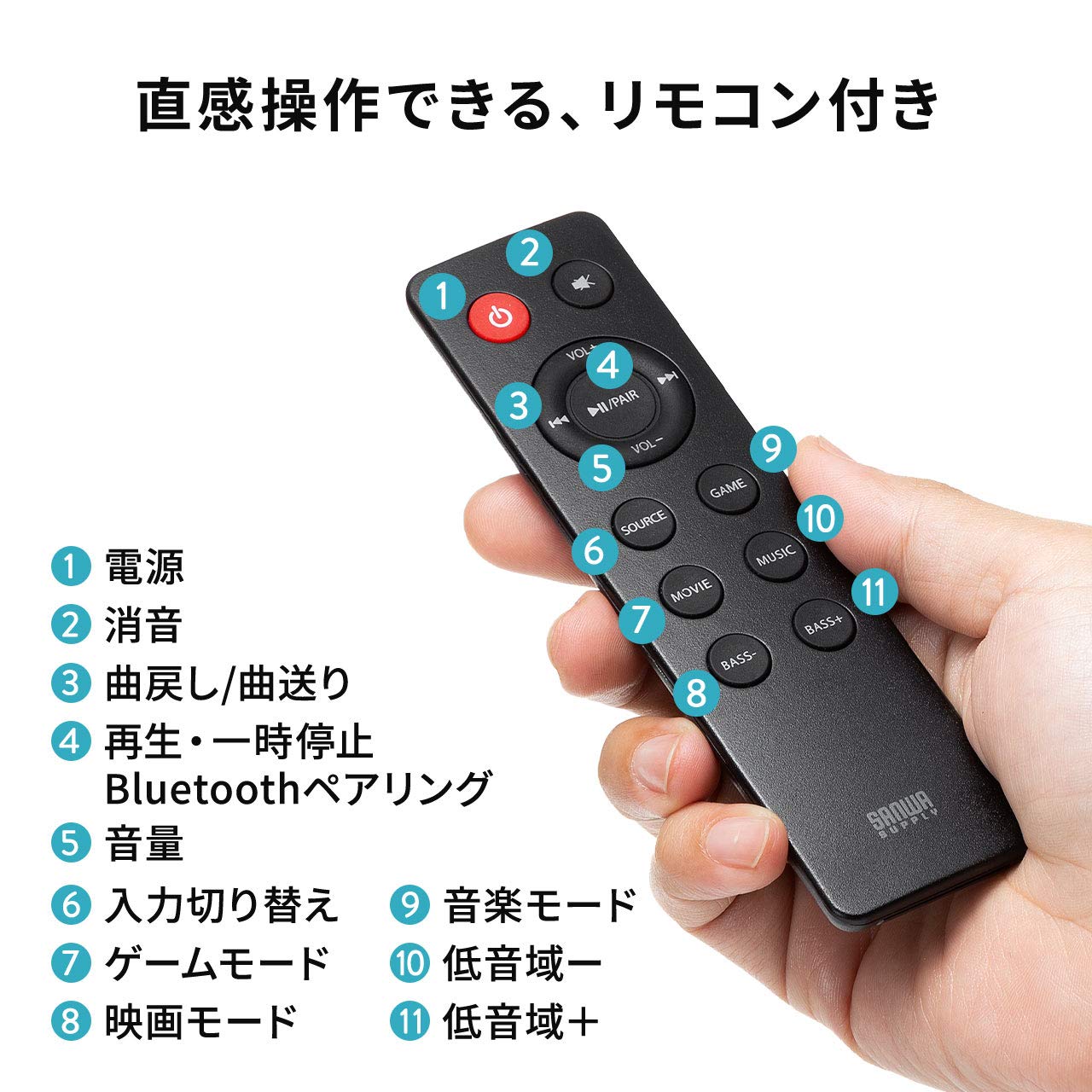 Amazon.co.jp: サンワダイレクト サウンドバー 2.1ch 60W Bluetooth/光