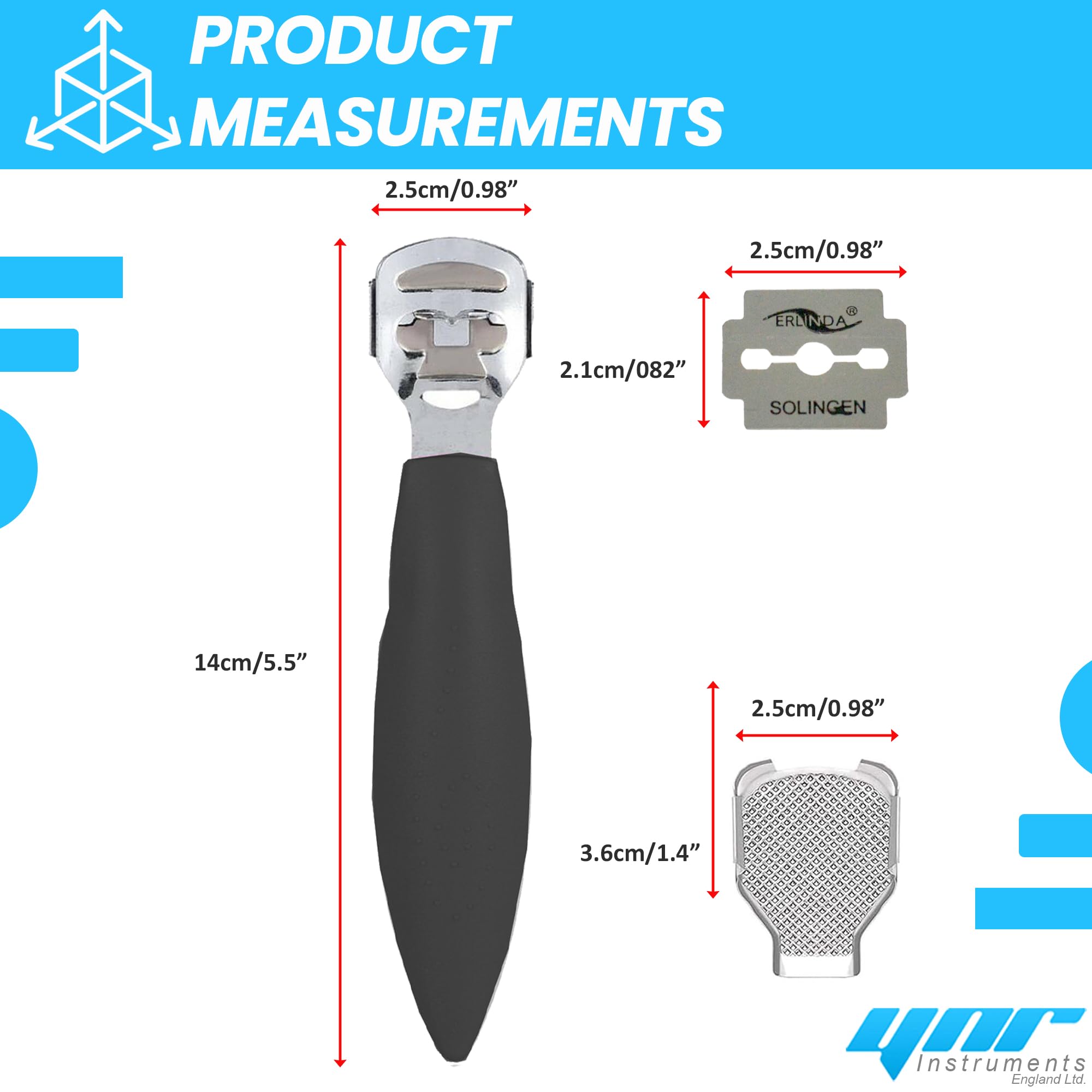 YNR Callus Remover for Feet, Foot File Corn & Callus Remover, Pedicure Tool Includes 10 Replacement Heads - Image 2