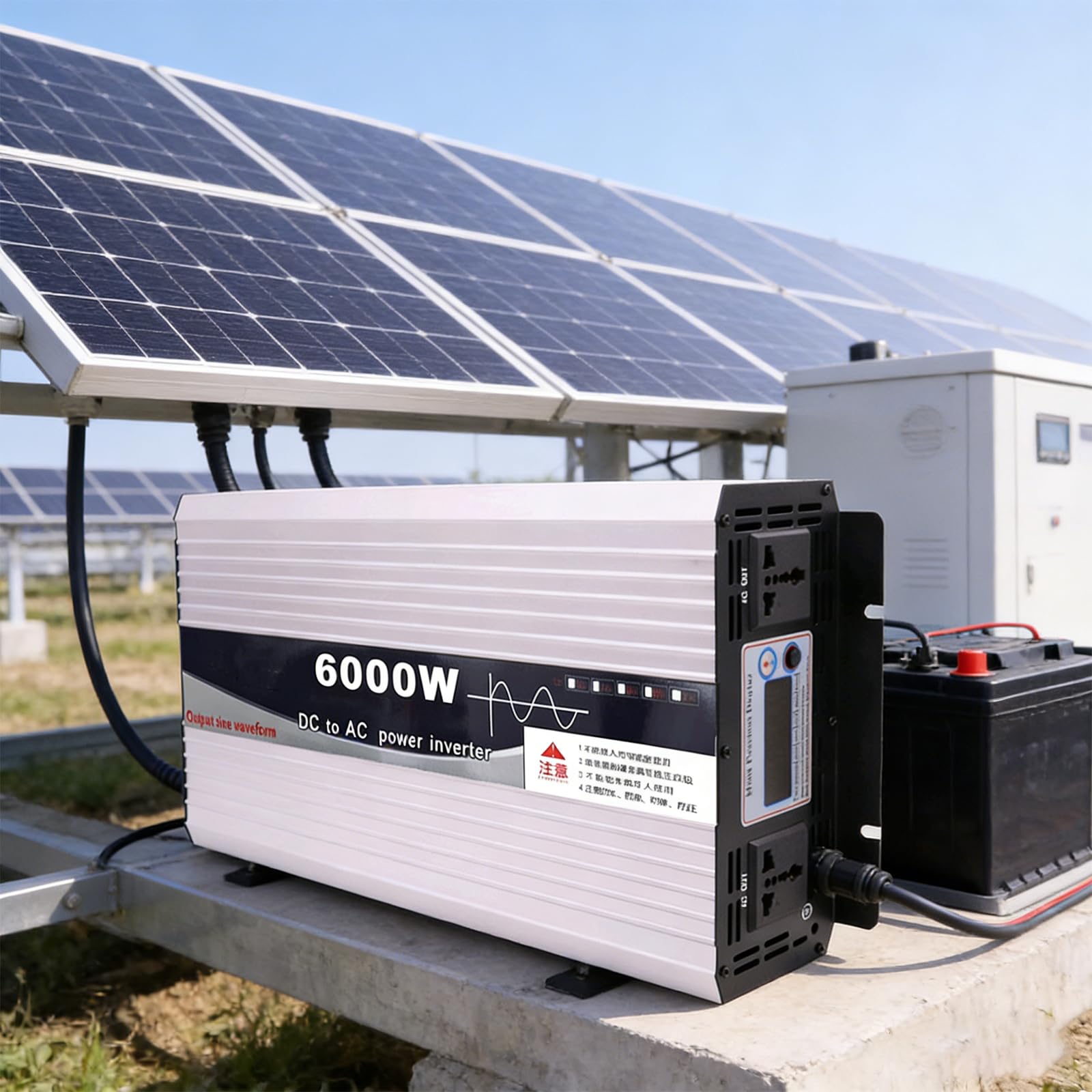 Przetwornica napięcia YXINHONGYUE 6000 W do samochodów, 12 V do 110 V, DC 12 V/24 V/48 V/60 V/72 V do 110 V/220 V AC do pojazdów kempingowych i ciężarówek
